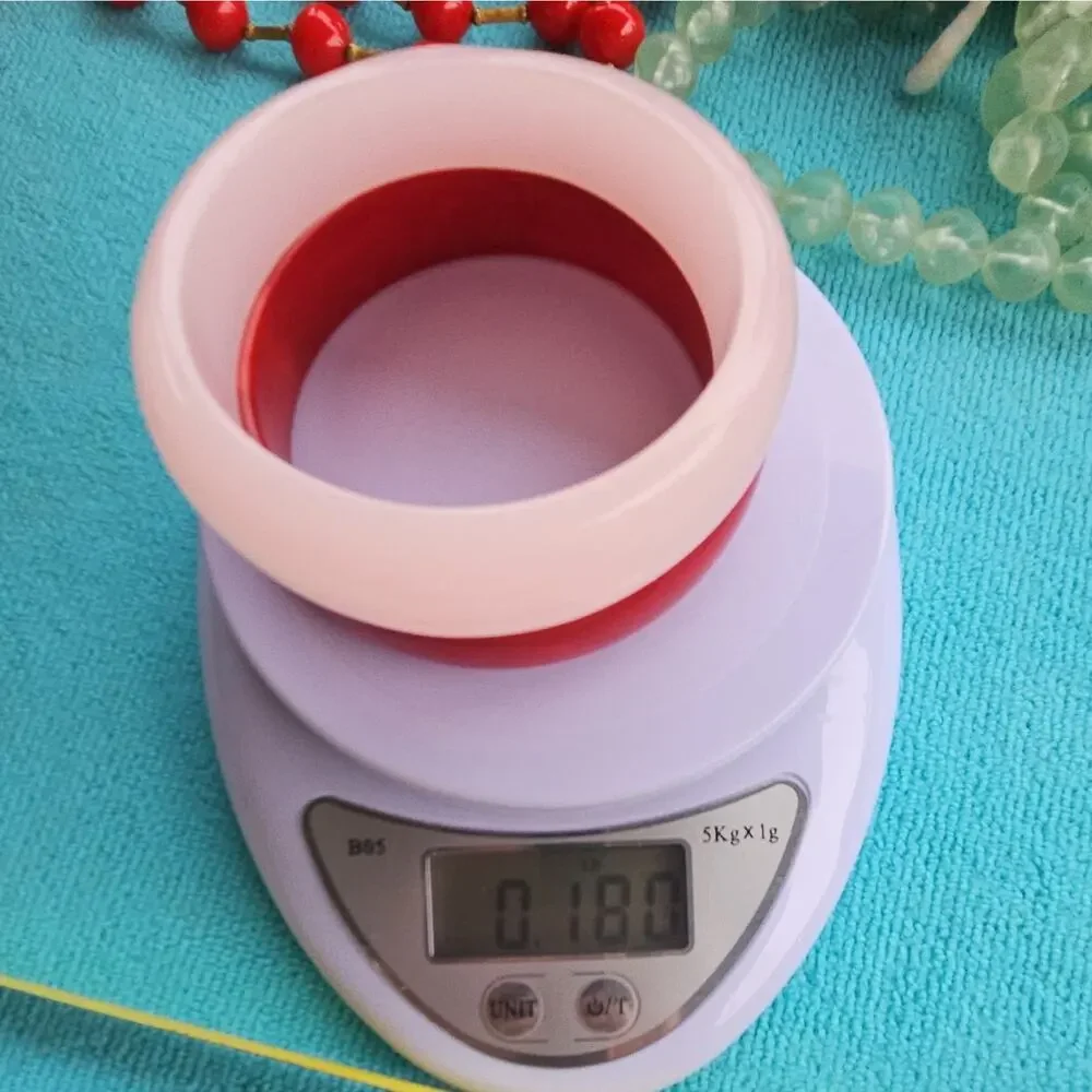 Vtg Translucent Bangles Red Swirled And Petal Pink